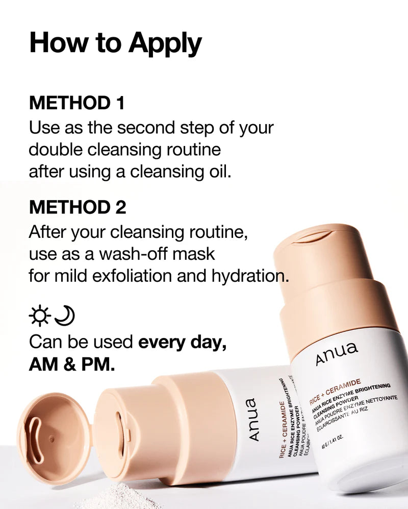 Anua Rice Enzyme Brightening Cleansing Powder 40g